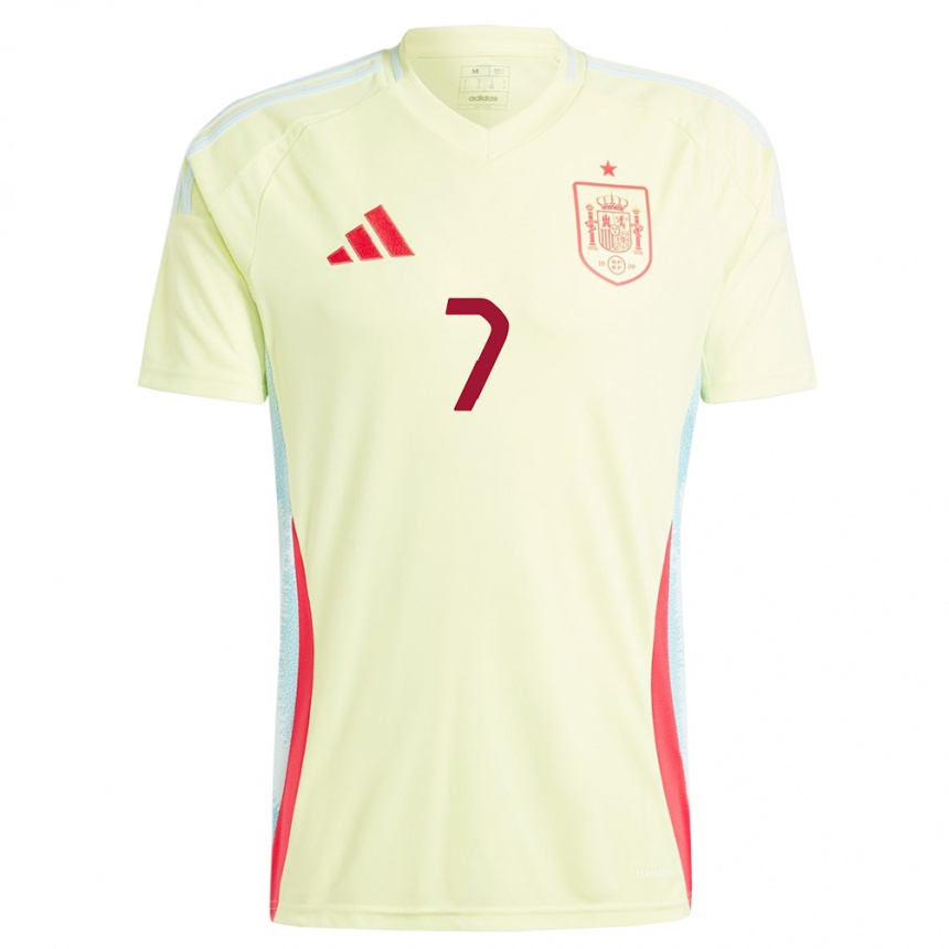 Niño Fútbol Camiseta España Fabio Blanco #7 Amarillo 2ª Equipación 24-26 Perú