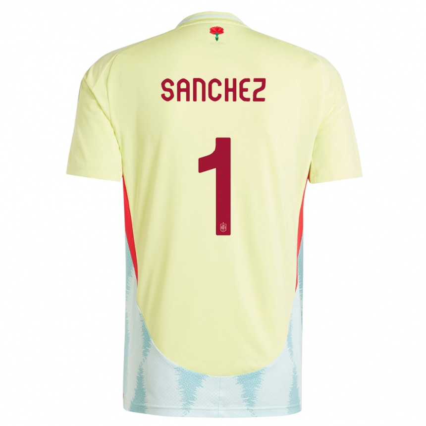 Niño Fútbol Camiseta España Robert Sanchez #1 Amarillo 2ª Equipación 24-26 Perú