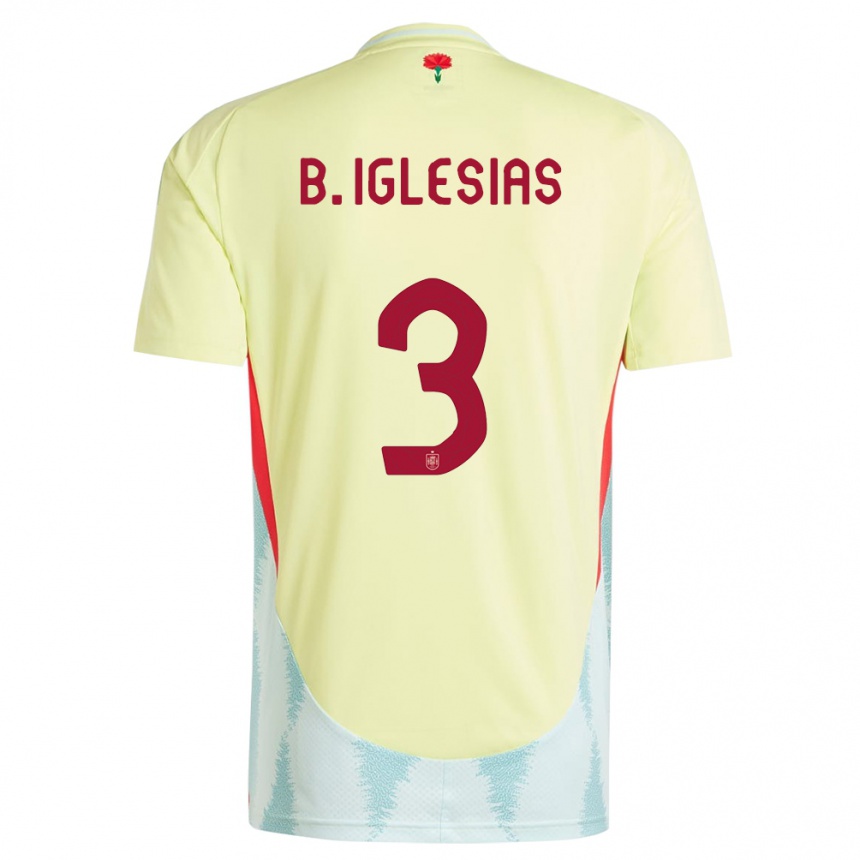 Niño Fútbol Camiseta España Borja Iglesias #3 Amarillo 2ª Equipación 24-26 Perú