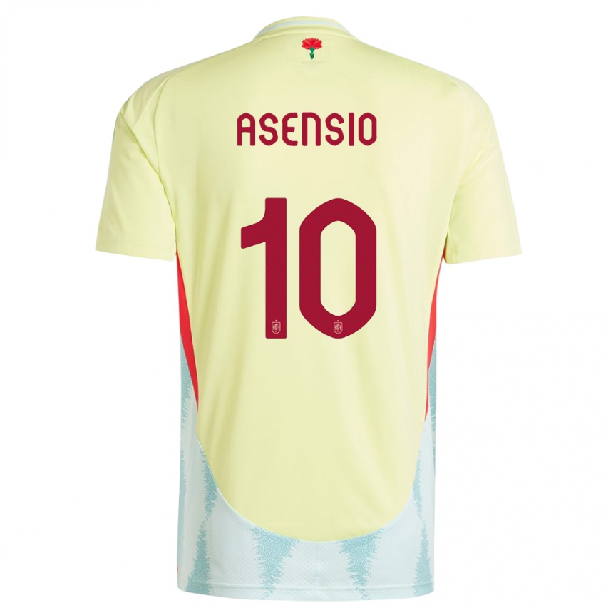 Niño Fútbol Camiseta España Marco Asensio #10 Amarillo 2ª Equipación 24-26 Perú