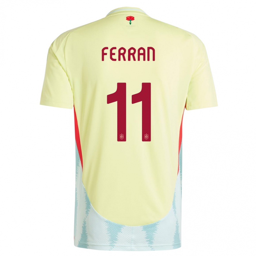 Niño Fútbol Camiseta España Ferran Torres #11 Amarillo 2ª Equipación 24-26 Perú