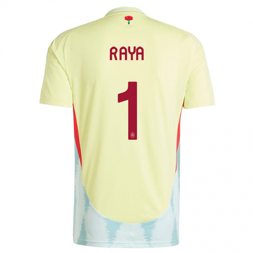 Niño Fútbol Camiseta España David Raya #1 Amarillo 2ª Equipación 24-26 Perú