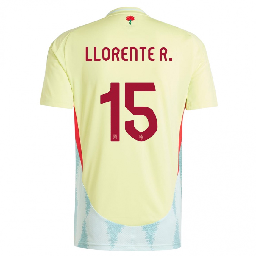 Niño Fútbol Camiseta España Diego Llorente #15 Amarillo 2ª Equipación 24-26 Perú