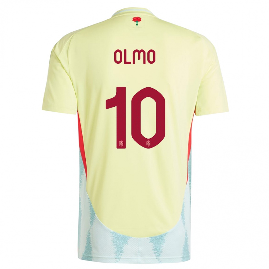 Niño Fútbol Camiseta España Dani Olmo #10 Amarillo 2ª Equipación 24-26 Perú