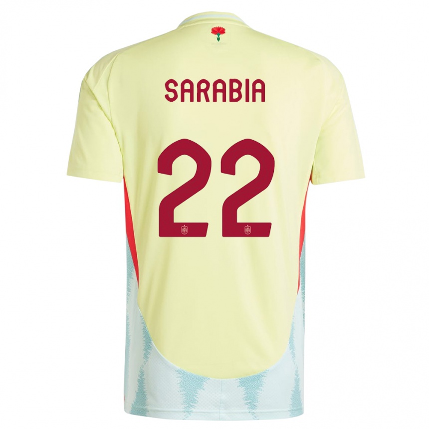 Niño Fútbol Camiseta España Pablo Sarabia #22 Amarillo 2ª Equipación 24-26 Perú