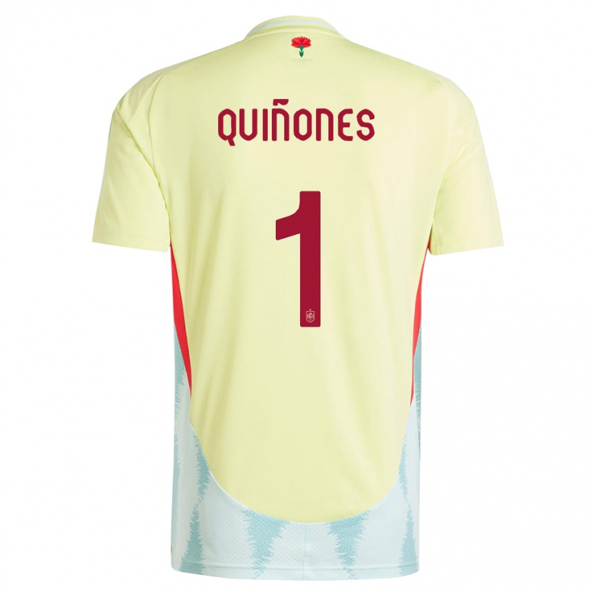 Niño Fútbol Camiseta España Mariasun Quinones #1 Amarillo 2ª Equipación 24-26 Perú