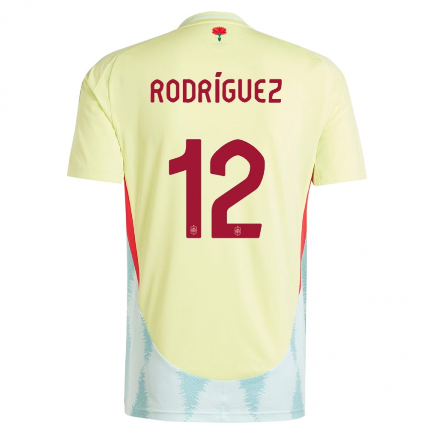 Niño Fútbol Camiseta España Lucia Rodriguez #12 Amarillo 2ª Equipación 24-26 Perú