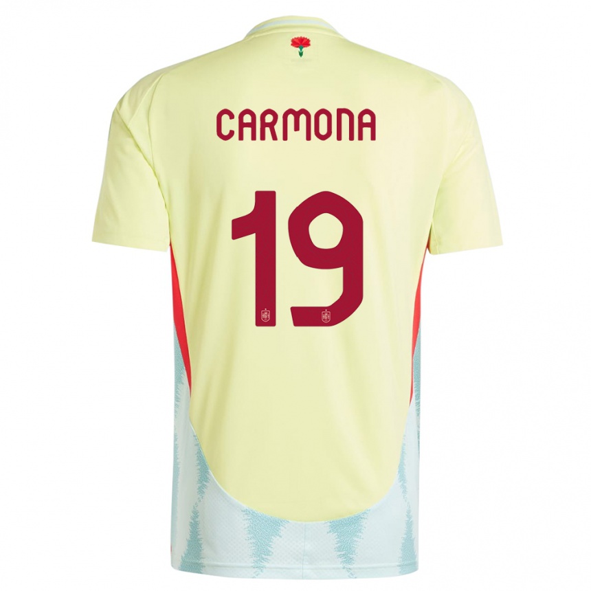 Niño Fútbol Camiseta España Olga Carmona #19 Amarillo 2ª Equipación 24-26 Perú