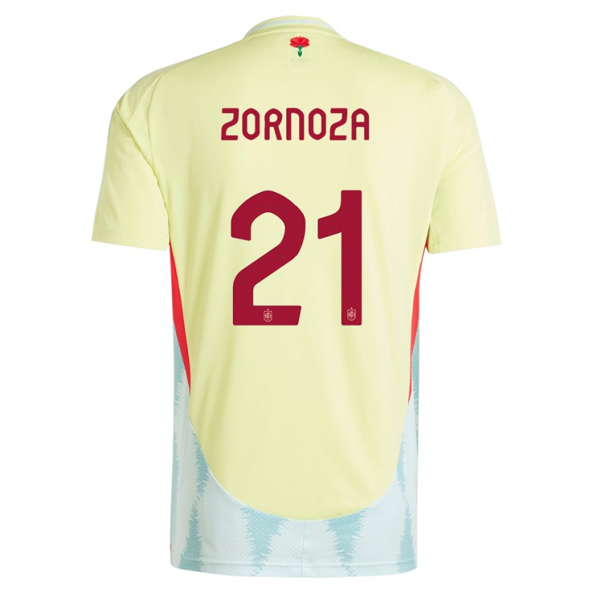 Niño Fútbol Camiseta España Claudia Zornoza #21 Amarillo 2ª Equipación 24-26 Perú