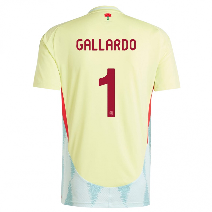 Niño Fútbol Camiseta España Dolores Gallardo #1 Amarillo 2ª Equipación 24-26 Perú