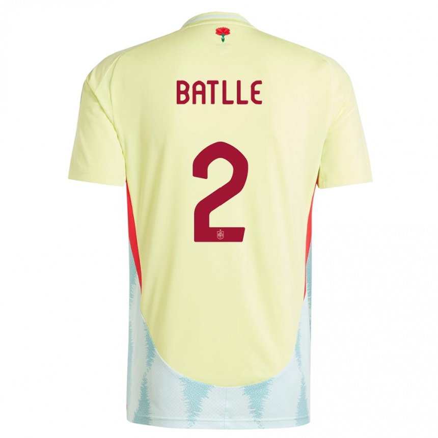 Niño Fútbol Camiseta España Ona Batlle #2 Amarillo 2ª Equipación 24-26 Perú