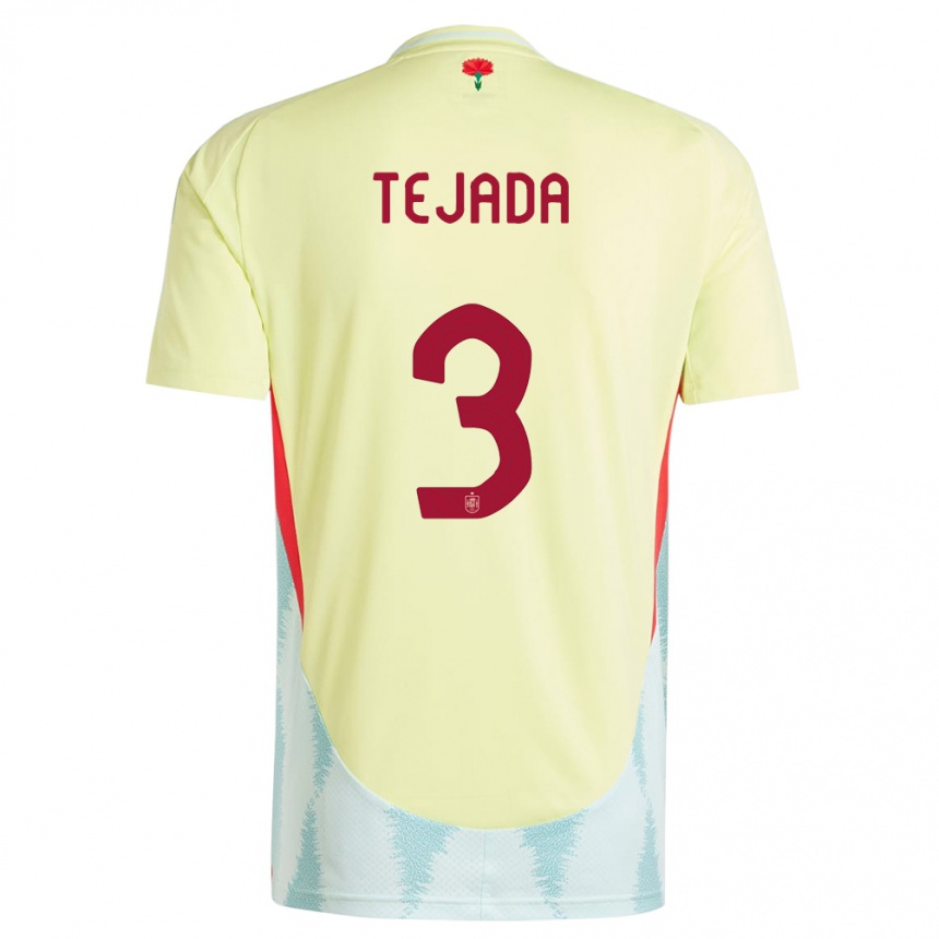 Niño Fútbol Camiseta España Ana Tejada #3 Amarillo 2ª Equipación 24-26 Perú