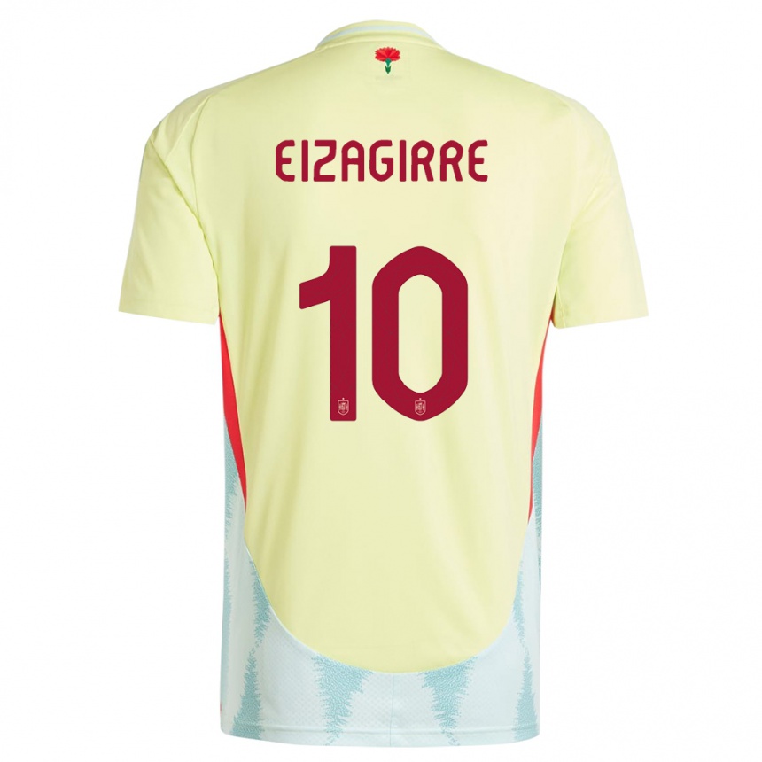 Niño Fútbol Camiseta España Nerea Eizagirre #10 Amarillo 2ª Equipación 24-26 Perú