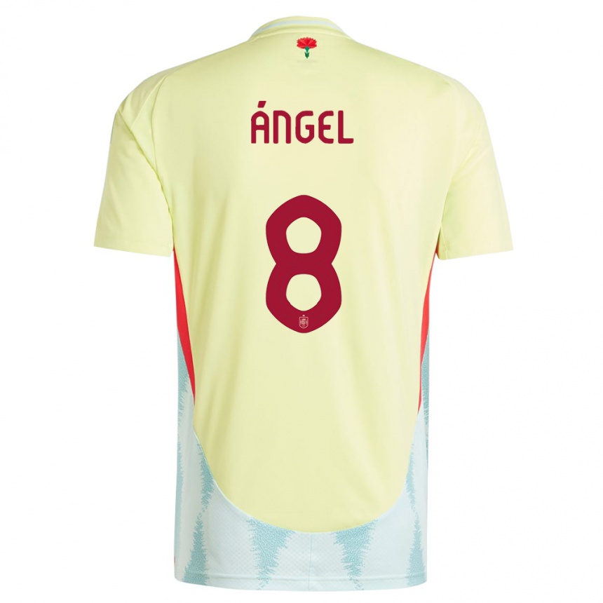 Niño Fútbol Camiseta España Manuel Angel #8 Amarillo 2ª Equipación 24-26 Perú