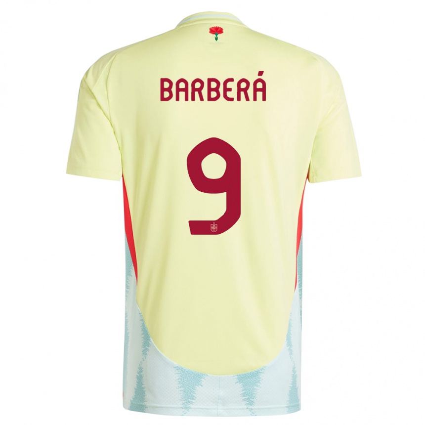 Niño Fútbol Camiseta España Victor Barbera #9 Amarillo 2ª Equipación 24-26 Perú