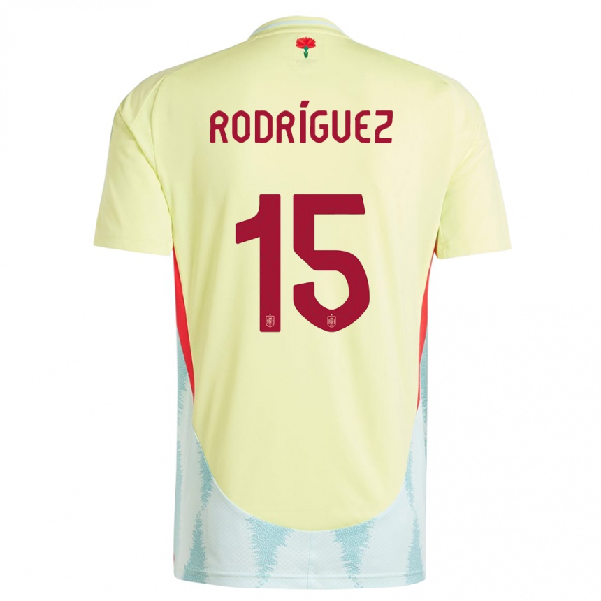 Niño Fútbol Camiseta España Dani Rodriguez #15 Amarillo 2ª Equipación 24-26 Perú