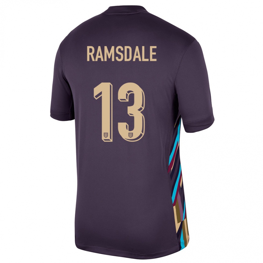 Niño Fútbol Camiseta Inglaterra Aaron Ramsdale #13 Pasa Oscura 2ª Equipación 24-26 Perú