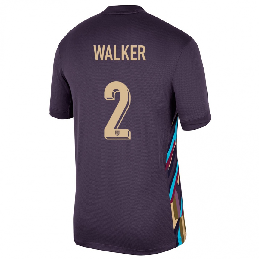 Niño Fútbol Camiseta Inglaterra Kyle Walker #2 Pasa Oscura 2ª Equipación 24-26 Perú