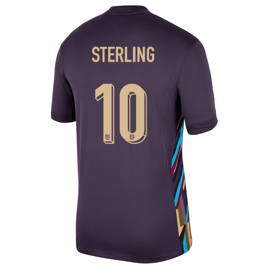 Niño Fútbol Camiseta Inglaterra Raheem Sterling #10 Pasa Oscura 2ª Equipación 24-26 Perú