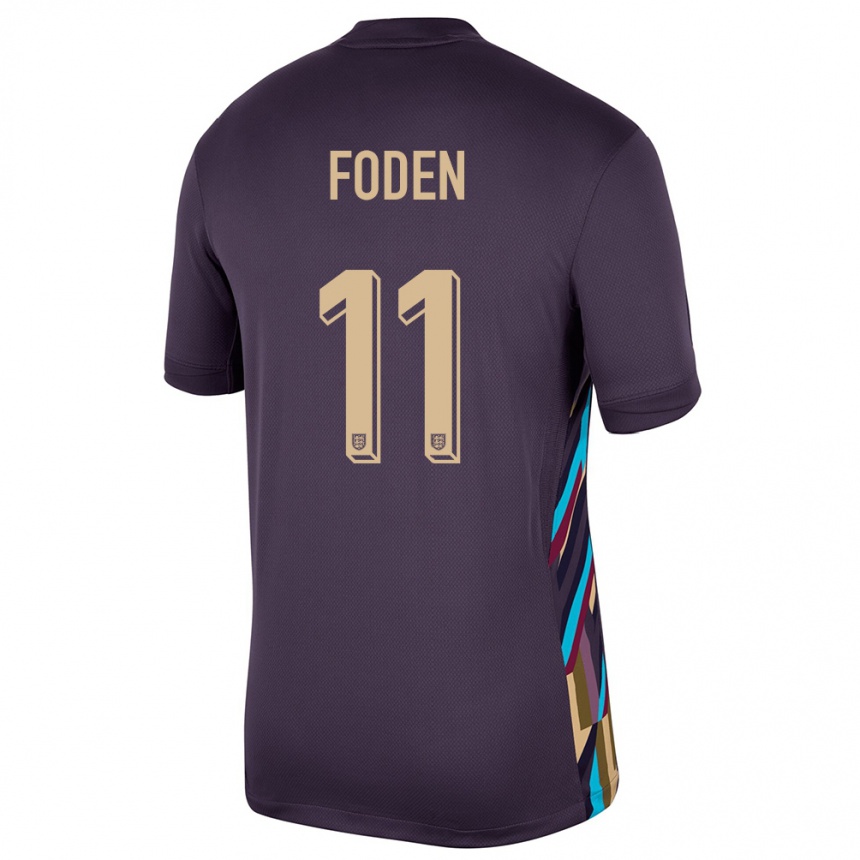 Niño Fútbol Camiseta Inglaterra Phil Foden #11 Pasa Oscura 2ª Equipación 24-26 Perú