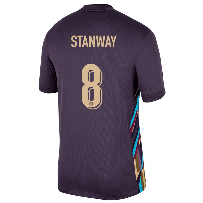 Niño Fútbol Camiseta Inglaterra Georgia Stanway #8 Pasa Oscura 2ª Equipación 24-26 Perú