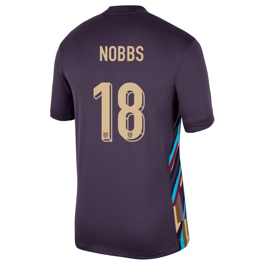 Niño Fútbol Camiseta Inglaterra Jordan Nobbs #18 Pasa Oscura 2ª Equipación 24-26 Perú