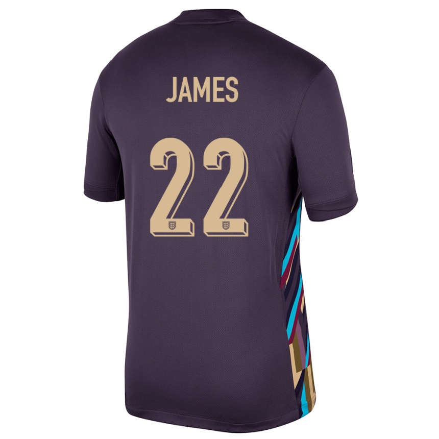 Niño Fútbol Camiseta Inglaterra Lauren James #22 Pasa Oscura 2ª Equipación 24-26 Perú