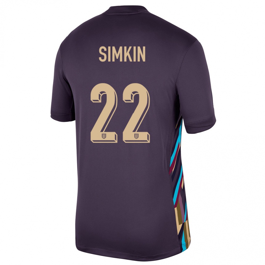 Niño Fútbol Camiseta Inglaterra Tommy Simkin #22 Pasa Oscura 2ª Equipación 24-26 Perú