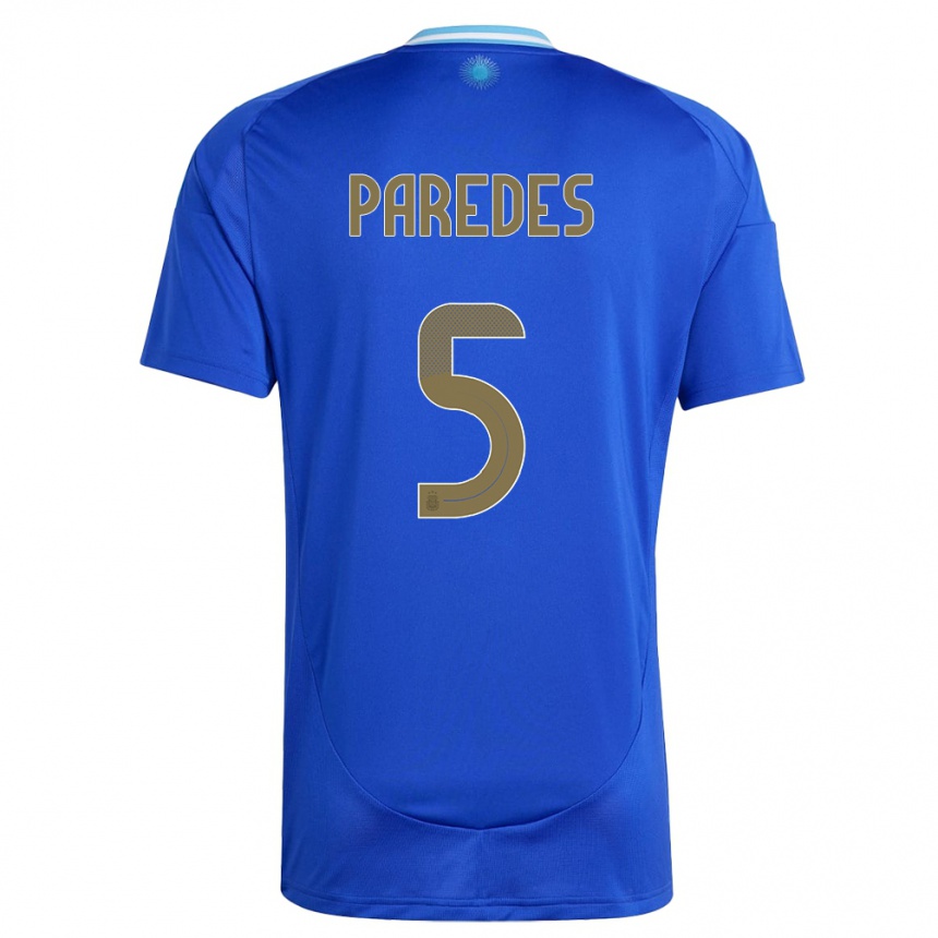 Niño Fútbol Camiseta Argentina Leandro Paredes #5 Azul 2ª Equipación 24-26 Perú