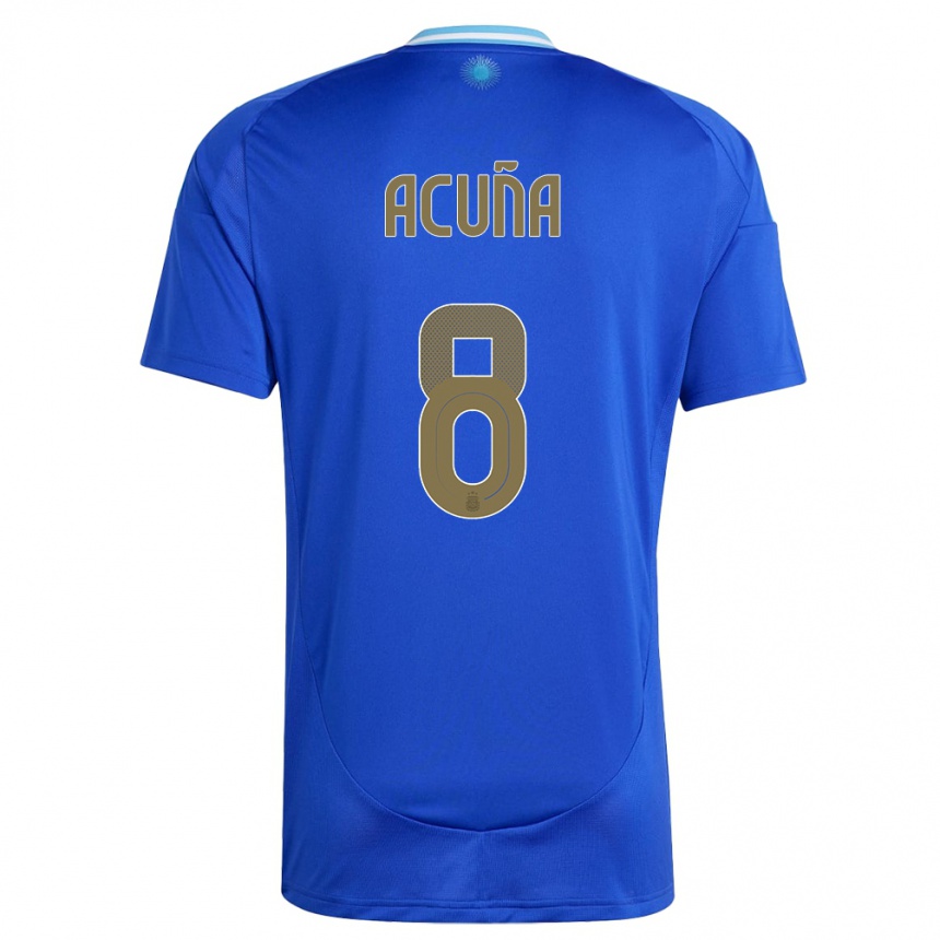 Niño Fútbol Camiseta Argentina Marcos Acuna #8 Azul 2ª Equipación 24-26 Perú