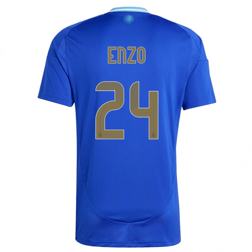 Niño Fútbol Camiseta Argentina Enzo Fernandez #24 Azul 2ª Equipación 24-26 Perú