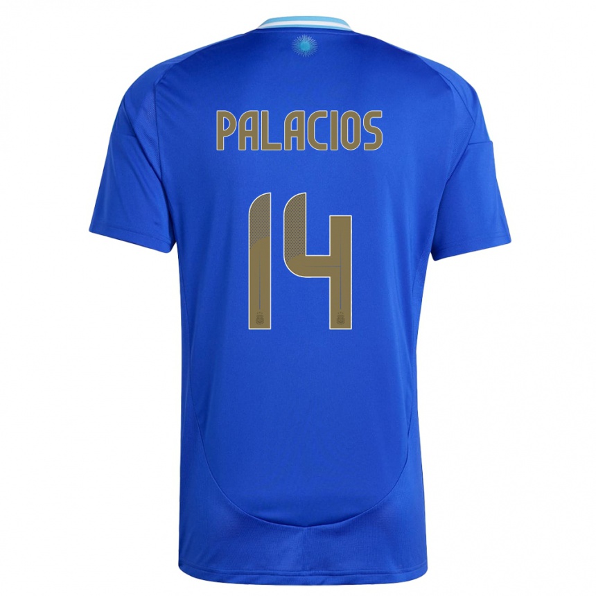 Niño Fútbol Camiseta Argentina Exequiel Palacios #14 Azul 2ª Equipación 24-26 Perú