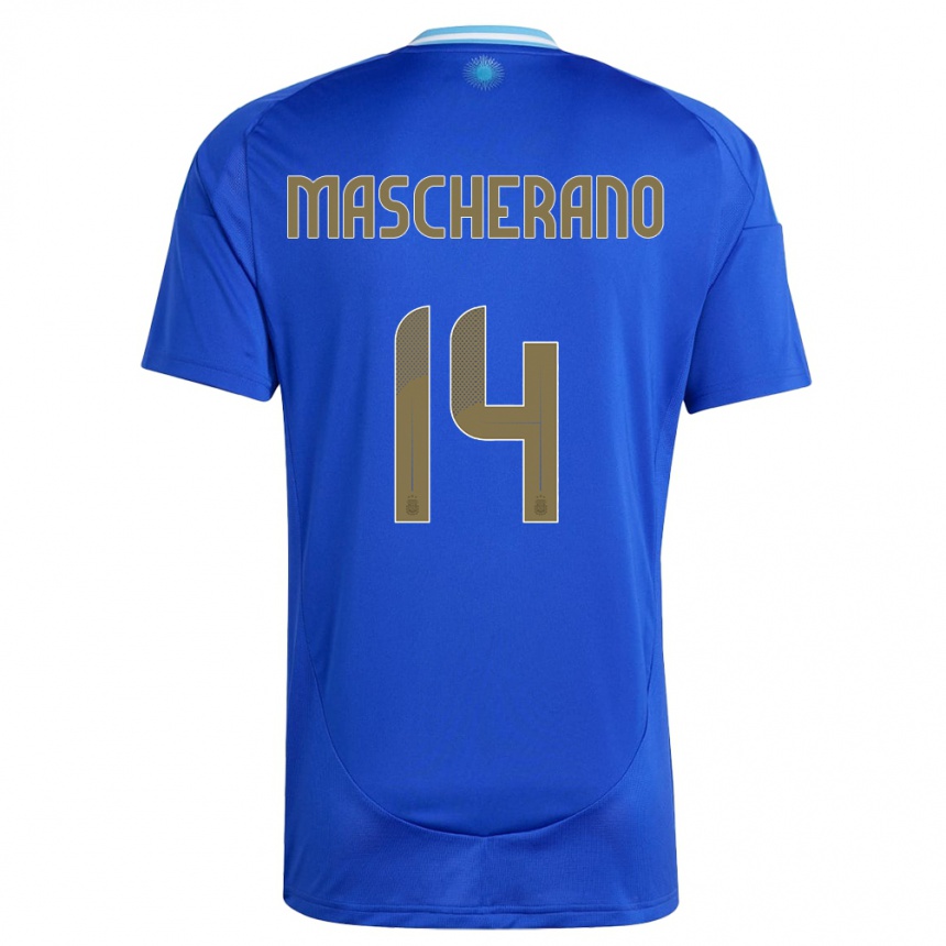 Niño Fútbol Camiseta Argentina Javier Mascherano #14 Azul 2ª Equipación 24-26 Perú