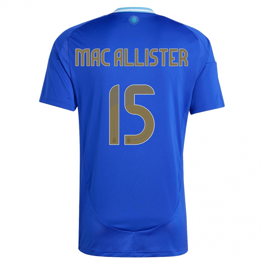 Niño Fútbol Camiseta Argentina Alexis Mac Allister #15 Azul 2ª Equipación 24-26 Perú