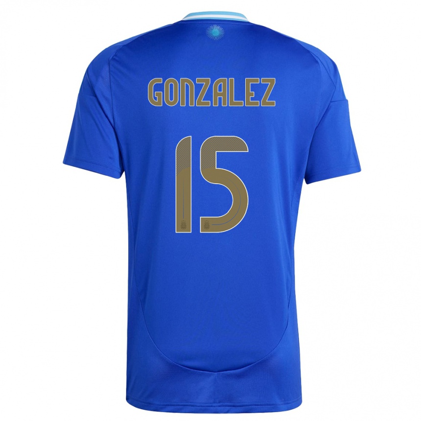 Niño Fútbol Camiseta Argentina Nicolas Gonzalez #15 Azul 2ª Equipación 24-26 Perú