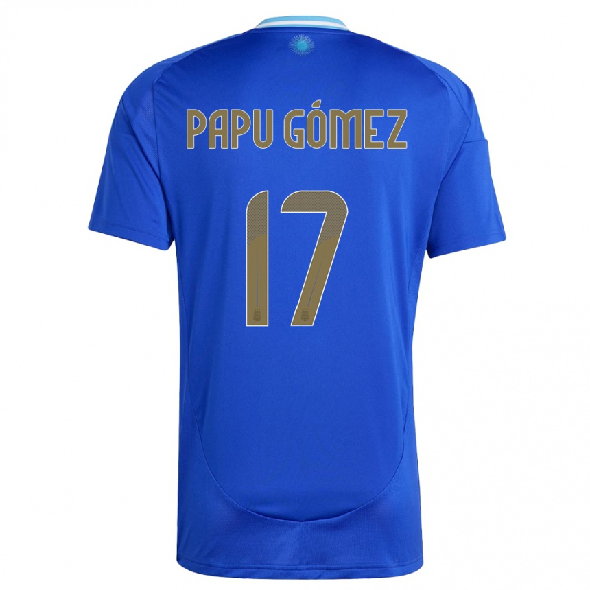 Niño Fútbol Camiseta Argentina Papu Gomez #17 Azul 2ª Equipación 24-26 Perú