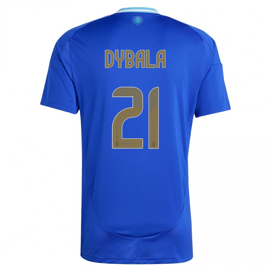 Niño Fútbol Camiseta Argentina Paulo Dybala #21 Azul 2ª Equipación 24-26 Perú