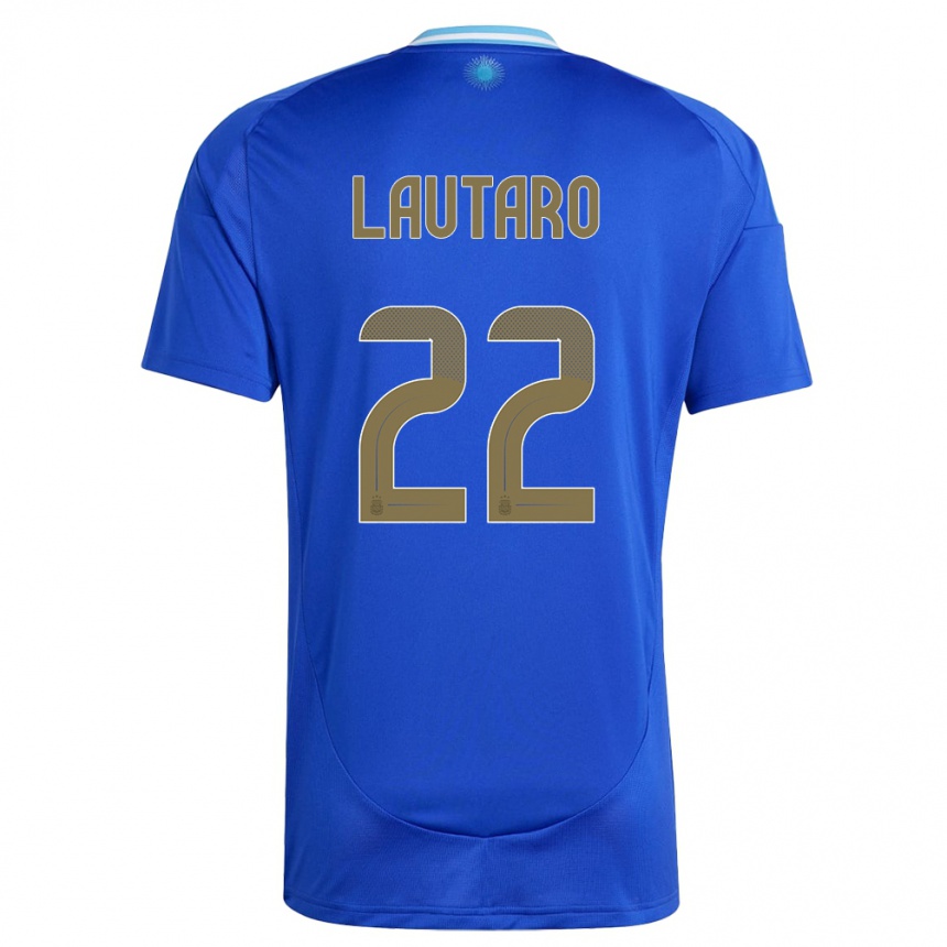 Niño Fútbol Camiseta Argentina Lautaro Martinez #22 Azul 2ª Equipación 24-26 Perú