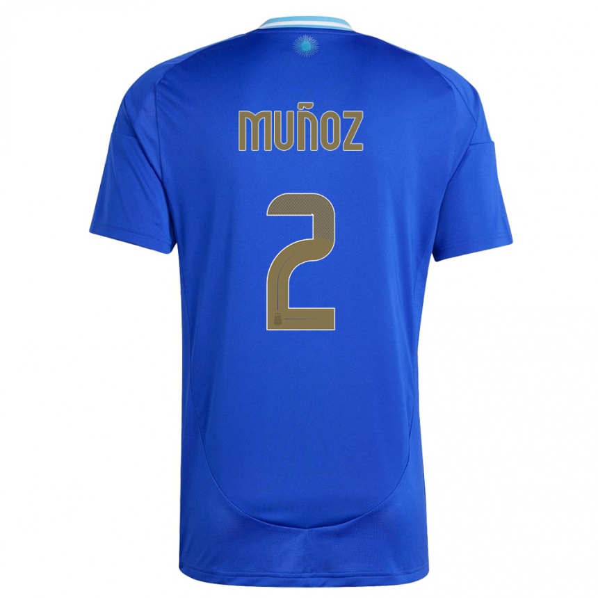 Niño Fútbol Camiseta Argentina Luana Munoz #2 Azul 2ª Equipación 24-26 Perú