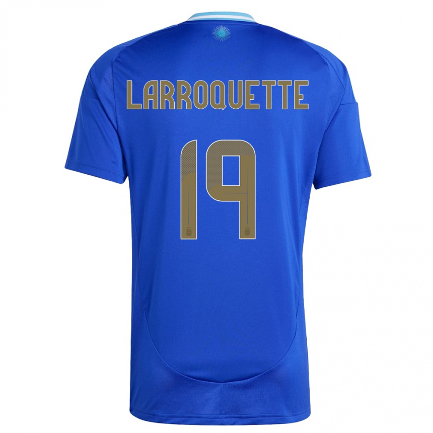 Niño Fútbol Camiseta Argentina Mariana Larroquette #19 Azul 2ª Equipación 24-26 Perú