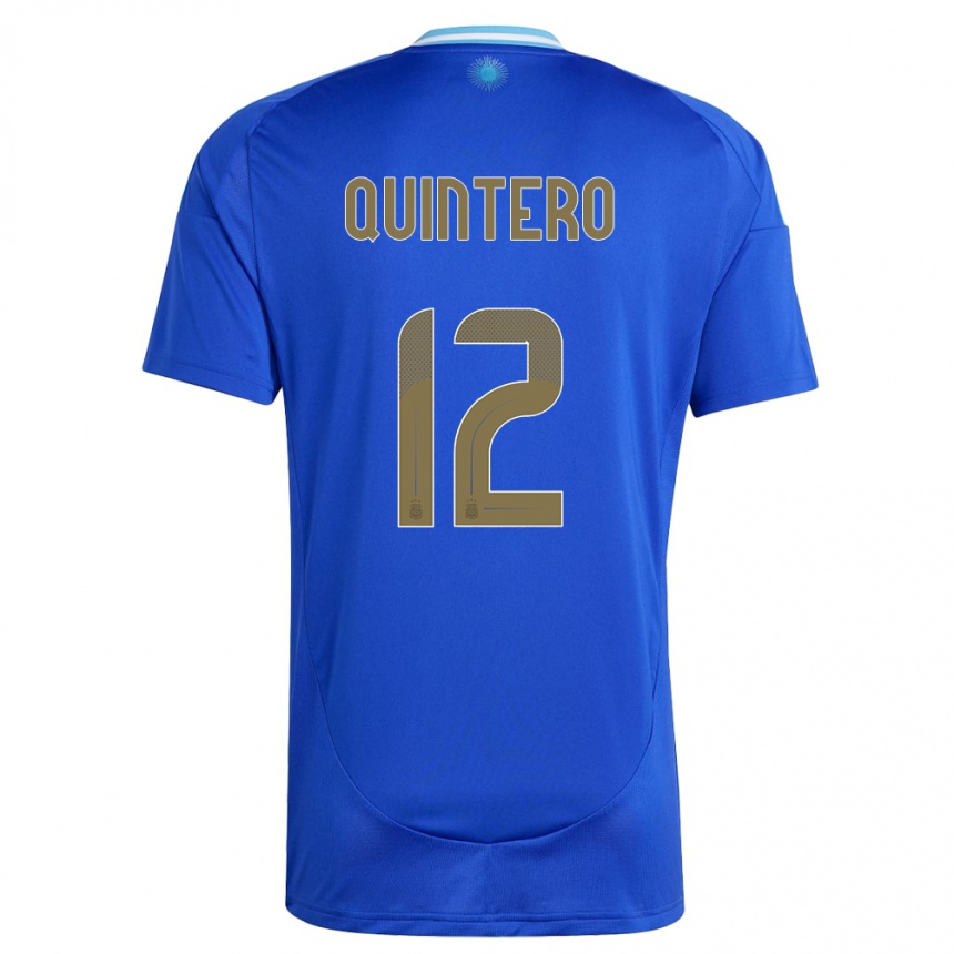 Niño Fútbol Camiseta Argentina Valentino Quintero #12 Azul 2ª Equipación 24-26 Perú