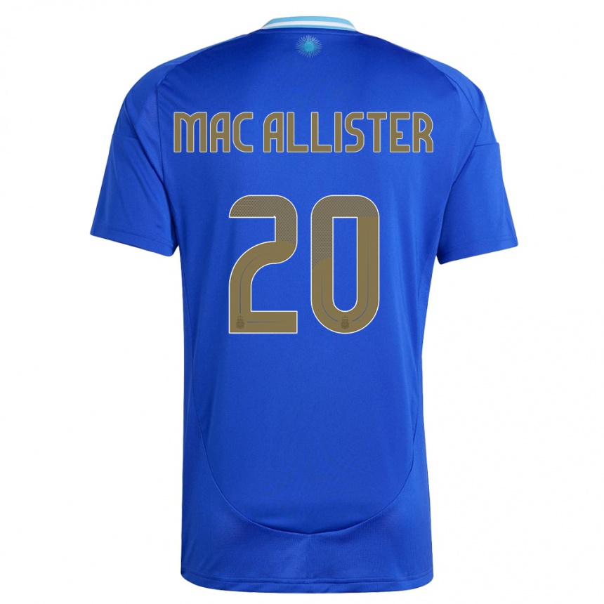 Niño Fútbol Camiseta Argentina Alexis Mac Allister #20 Azul 2ª Equipación 24-26 Perú