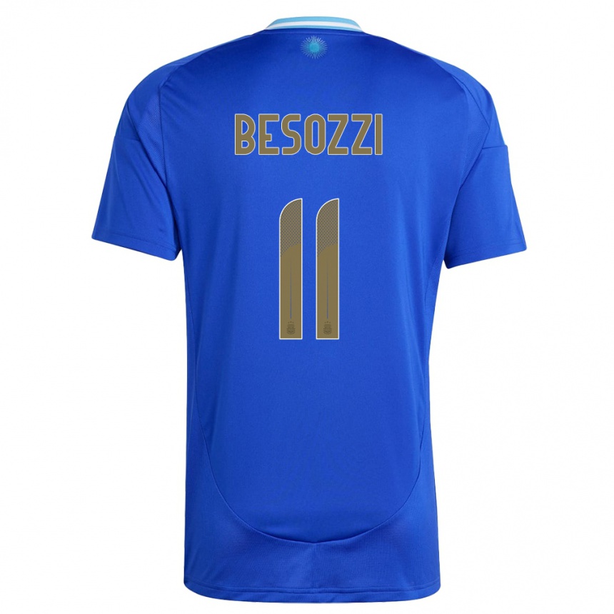 Niño Fútbol Camiseta Argentina Lucas Besozzi #11 Azul 2ª Equipación 24-26 Perú