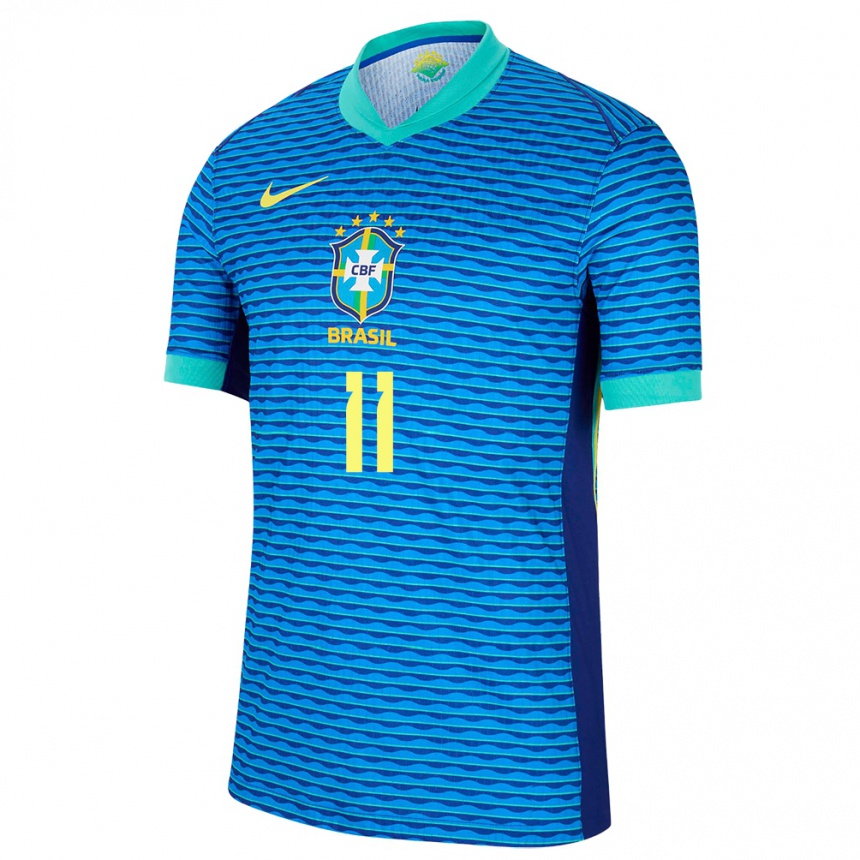 Niño Fútbol Camiseta Brasil Adriana #11 Azul 2ª Equipación 24-26 Perú