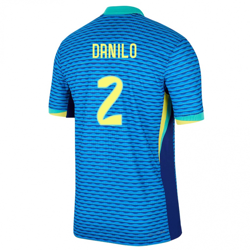 Niño Fútbol Camiseta Brasil Danilo #2 Azul 2ª Equipación 24-26 Perú