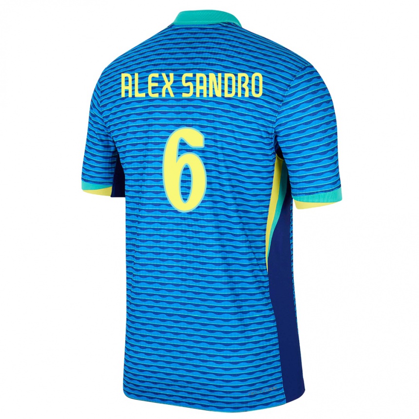 Niño Fútbol Camiseta Brasil Alex Sandro #6 Azul 2ª Equipación 24-26 Perú