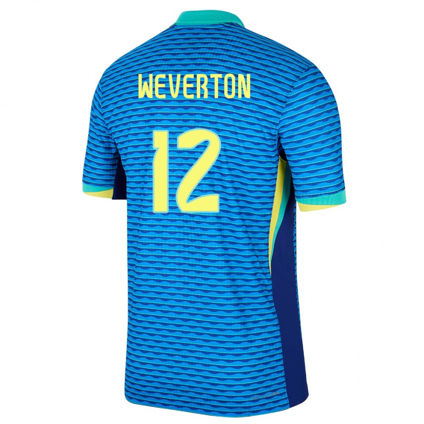 Niño Fútbol Camiseta Brasil Weverton #12 Azul 2ª Equipación 24-26 Perú