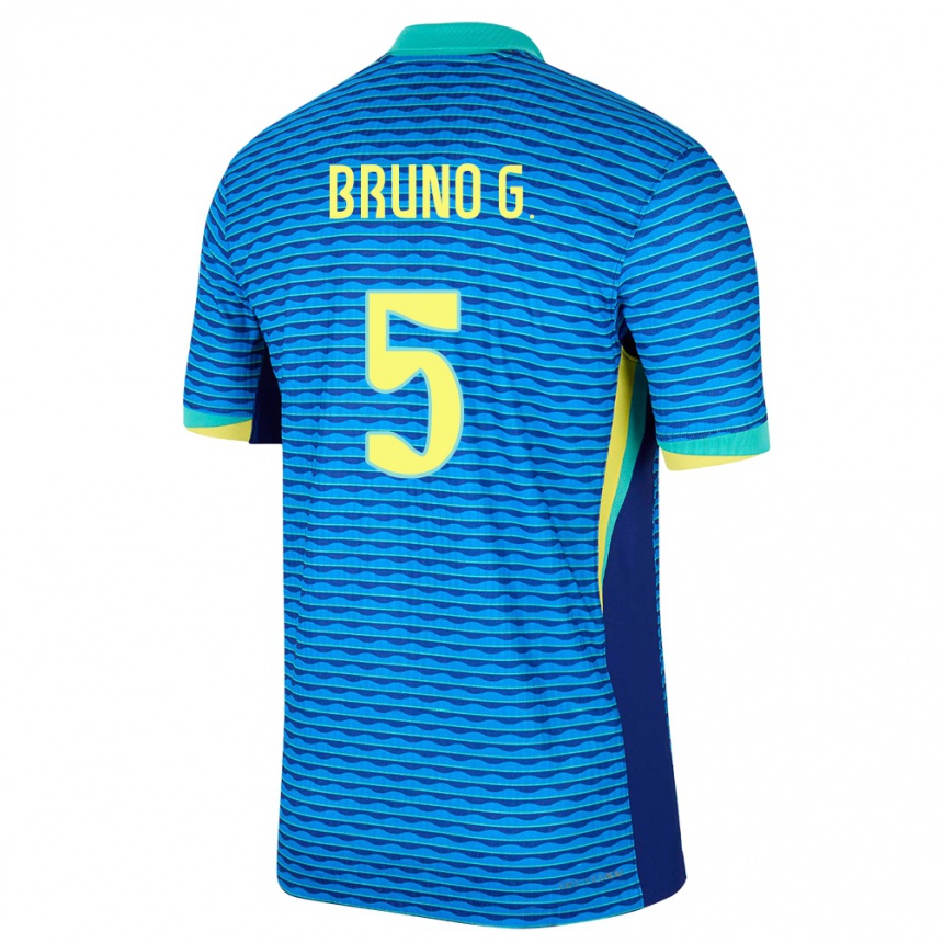 Niño Fútbol Camiseta Brasil Bruno Guimaraes #5 Azul 2ª Equipación 24-26 Perú