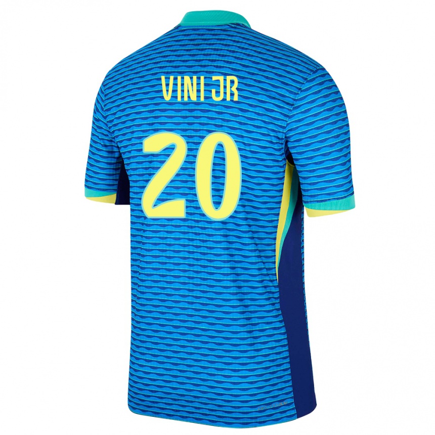 Niño Fútbol Camiseta Brasil Vinicius Junior #20 Azul 2ª Equipación 24-26 Perú