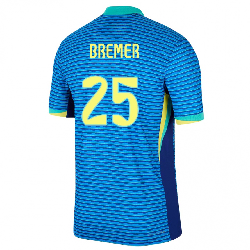 Niño Fútbol Camiseta Brasil Bremer #25 Azul 2ª Equipación 24-26 Perú